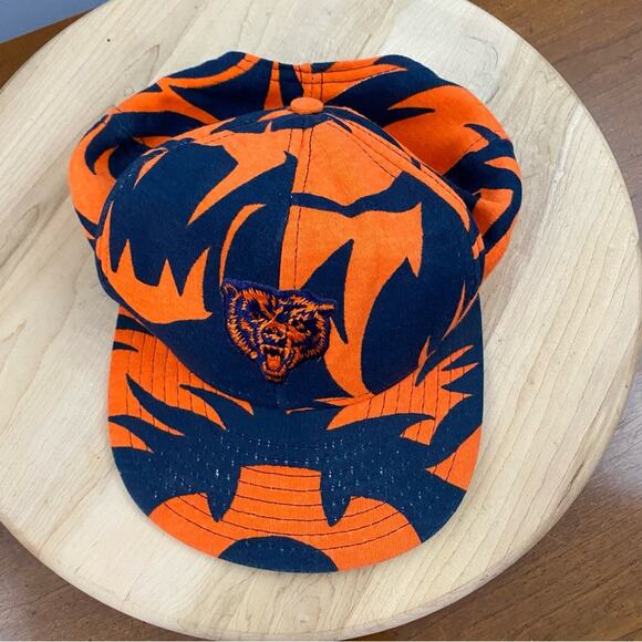 ZUBAZ VTG NFL CHICAGO BEARS STRIPED STRAPBACK MENS HAT AOP MADE IN USA - Picture 11 of 11